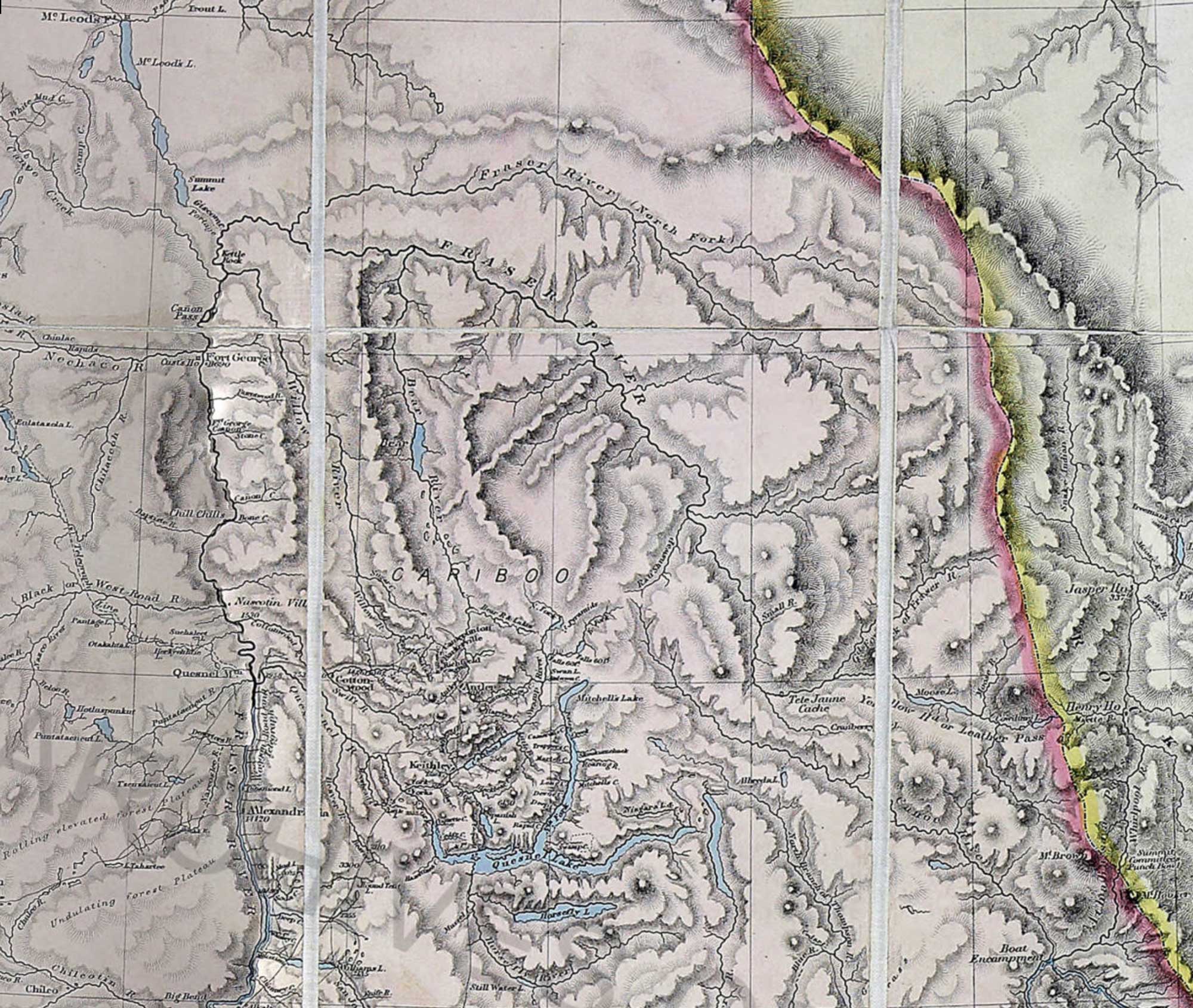 Trutch, Joseph William. Map of British Columbia to the 56th Parallel North Latitude, 1871 (detail)