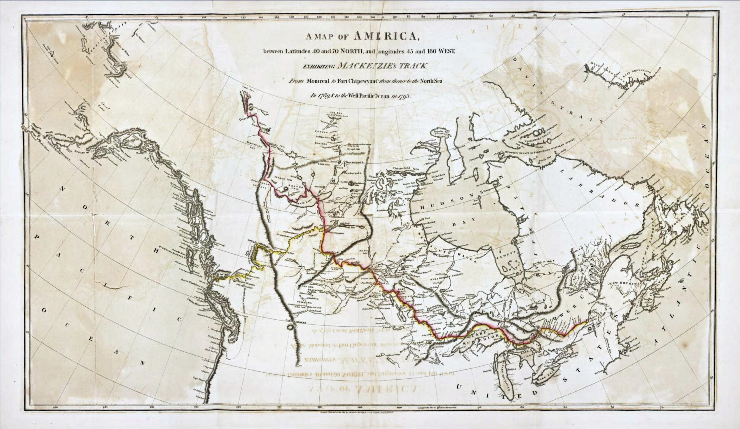 Map of Mackenzie’s 1789 and 1873 expeditions