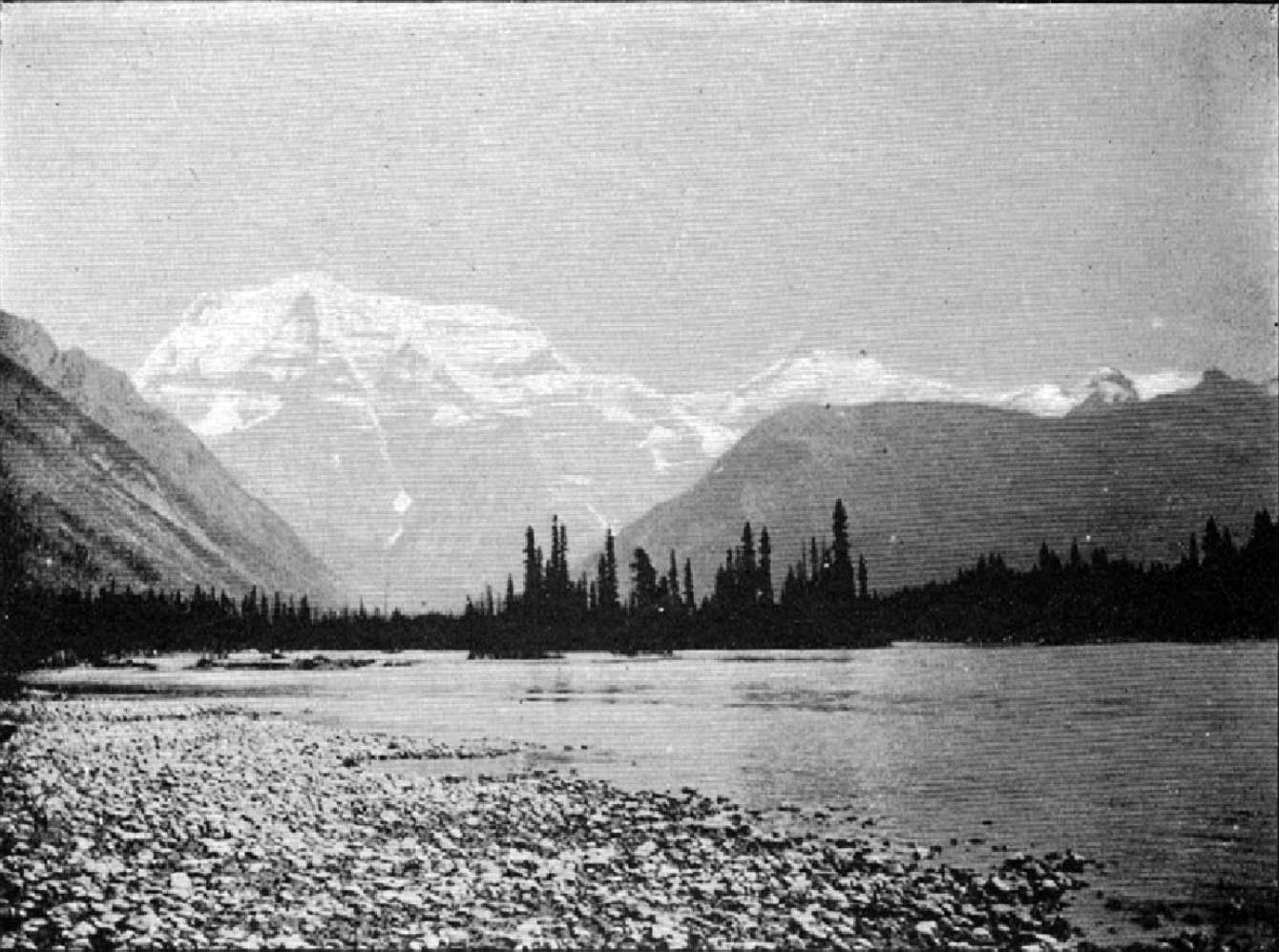 Mt. Robson, Grand Fork, Fraser River. 
Photo: James McEvoy, 1898
