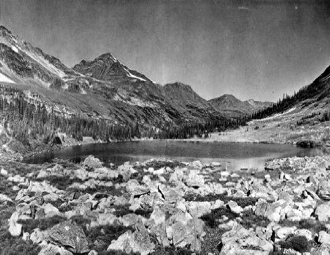 The Committee's Punch Bowl, at summit of Athabaska Pass. Photo: A. 0. Wheeler
