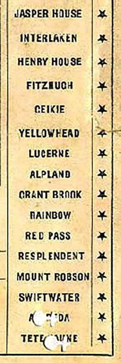 Grand Trunk Pacific Railway train ticket, June 30, 1914. Detail: Jasper to Tete Jaune