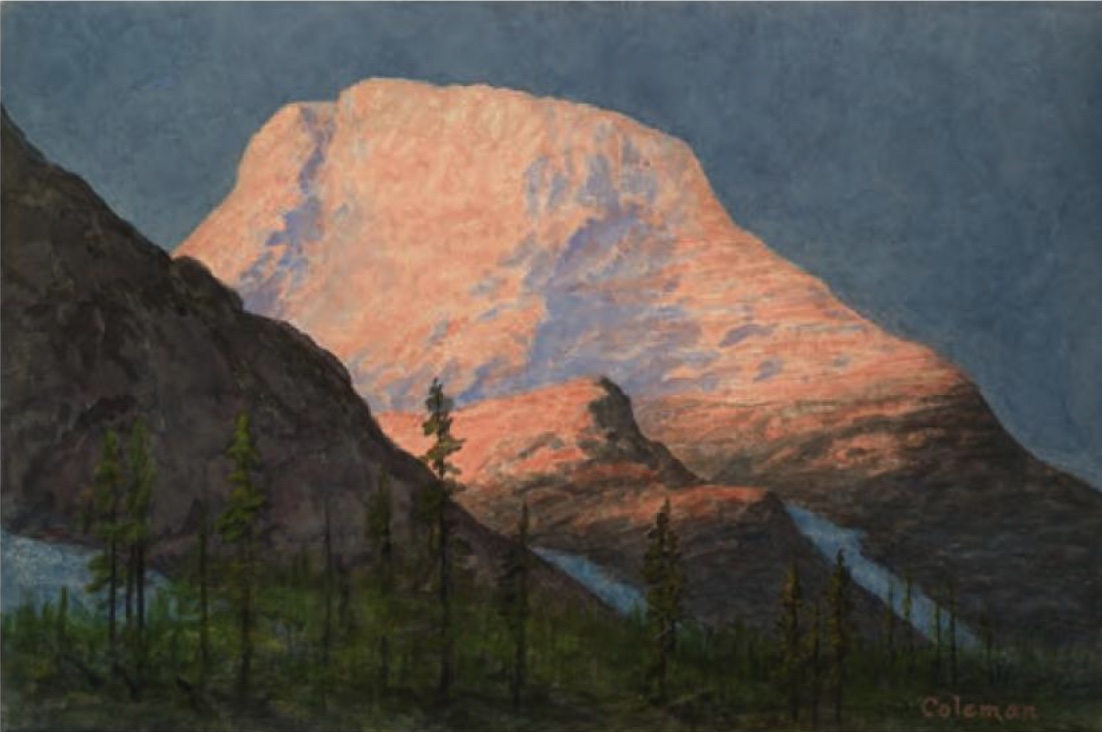 Sunrise on Mount Robson [1908 ?]
Arthur Philemon Coleman
Watercolour over pencil on paper