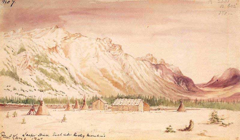 Jasper House East Side Rocky Mountains
Paul Kane. Field sketch, November 7, 1847