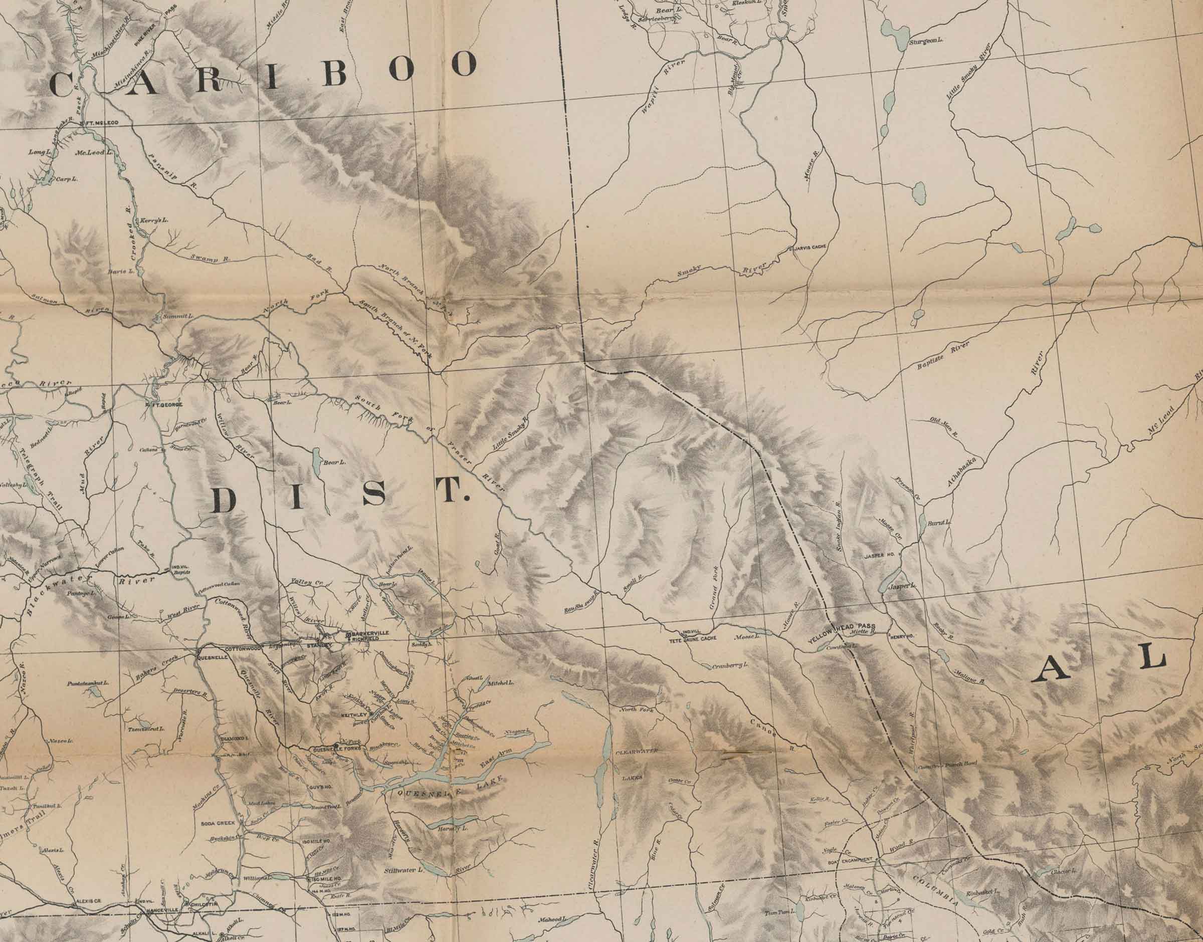 Map of the Privince of British Columbia, 1895. (Detail)